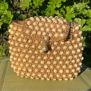 Vintage Gold and Pearl beaded Purse by Marcus Brothers made in Japan